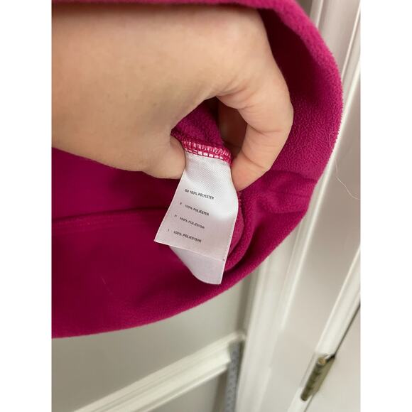 The North Face Barbie Hot Pink Outdoorsy Lounge Fleece 1/4th Zip Hoodie Jacket M - Picture 8 of 10